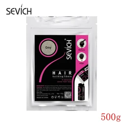 Sevich Hair Building Fiber Refill - Instant Hair Thickening and Regrowth Treatment with Keratin Powders, Available in 10 Colors (Grey --500g)
