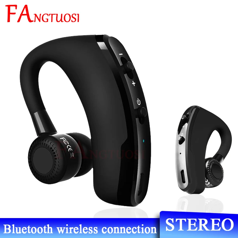 

FANGTUOSI V9 Business Wireless Bluetooth Earphones Handsfree Noise Control Headset Ear-hook Earhones With Mic For iPhone 11