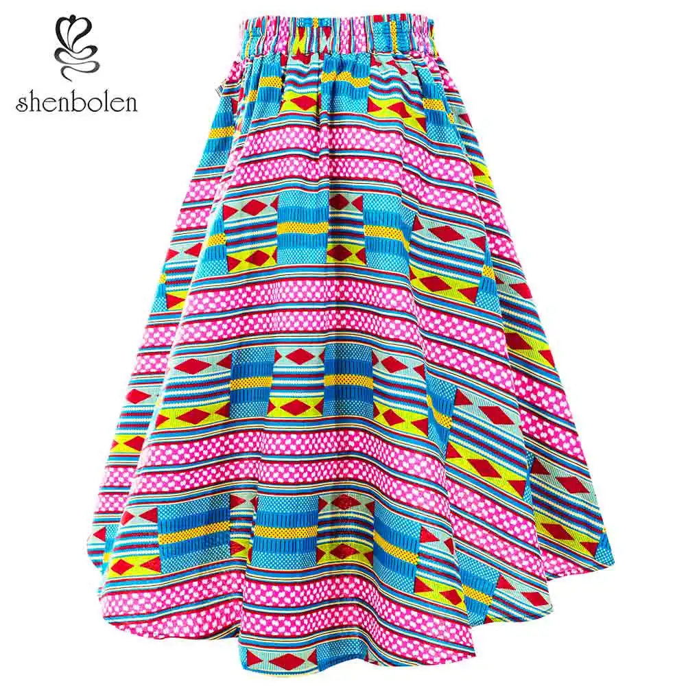 Shenbolen африканская одежда женская юбка традиционная одежда Анкара принт хлопок Дашики юбка