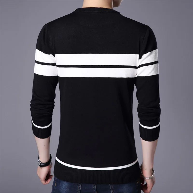 AIRGRACIAS Sweater Men Autumn Winter Warm Mens Knitted Sweaters striped Casual O-Neck Pull Homme Cotton Pullover For Man AIRGRACIAS Sweater Men Autumn Winter Warm Mens Knitted Sweaters striped Casual O-Neck Pull Homme Cotton Pullover For Man
