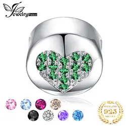 JewelryPalace кубического циркония 925 пробы серебро надежда круглый шар с сердечками подвески-шармы Браслеты Мода DIY ювелирных