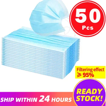

3 Layer Meltblown Cloth Mask Protection Medical Masks Disposable Face Protective Dust Earloops Masks Filter Safety Surgical Mask