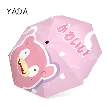 

YADA 2020 ins Folding Automatic Cartoon Cute Umbrella For Women UV Rainproof Umbrella Parasol Rain Sun Anime Umbrellas YD200091