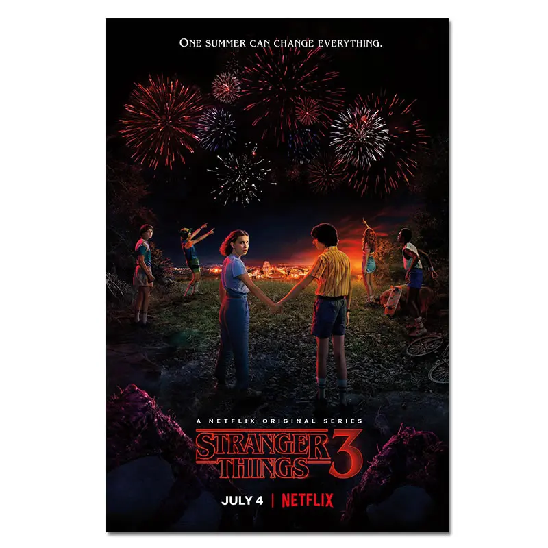 Silk Stranger Things Season 3, 2, 1 Posters: Character Prints for Wall Art in Living Room and Bedroom Decor, 40X60 and 50X75cm image 3