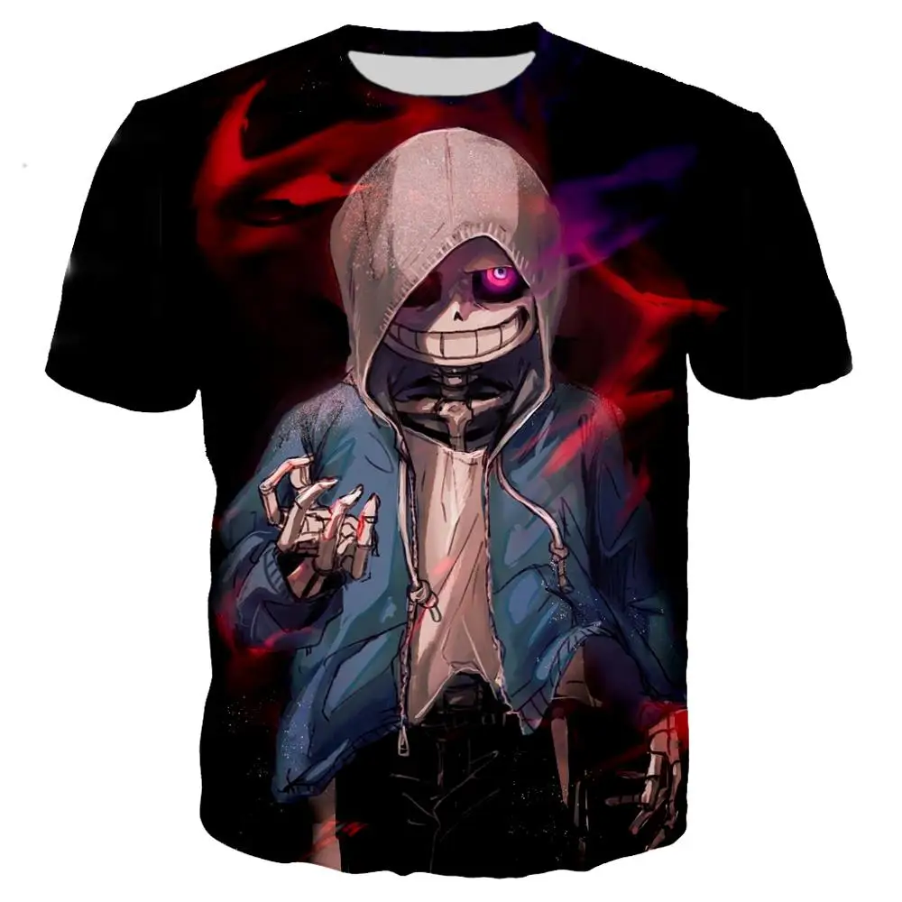 Sans 04 Harajuku Undertale красивый череп Sans 3D Футболка с принтом Мужская хип хоп Уличная футболка мальчик хип хоп футболка синяя одежда топы негабаритных - Цвет: Sans 04