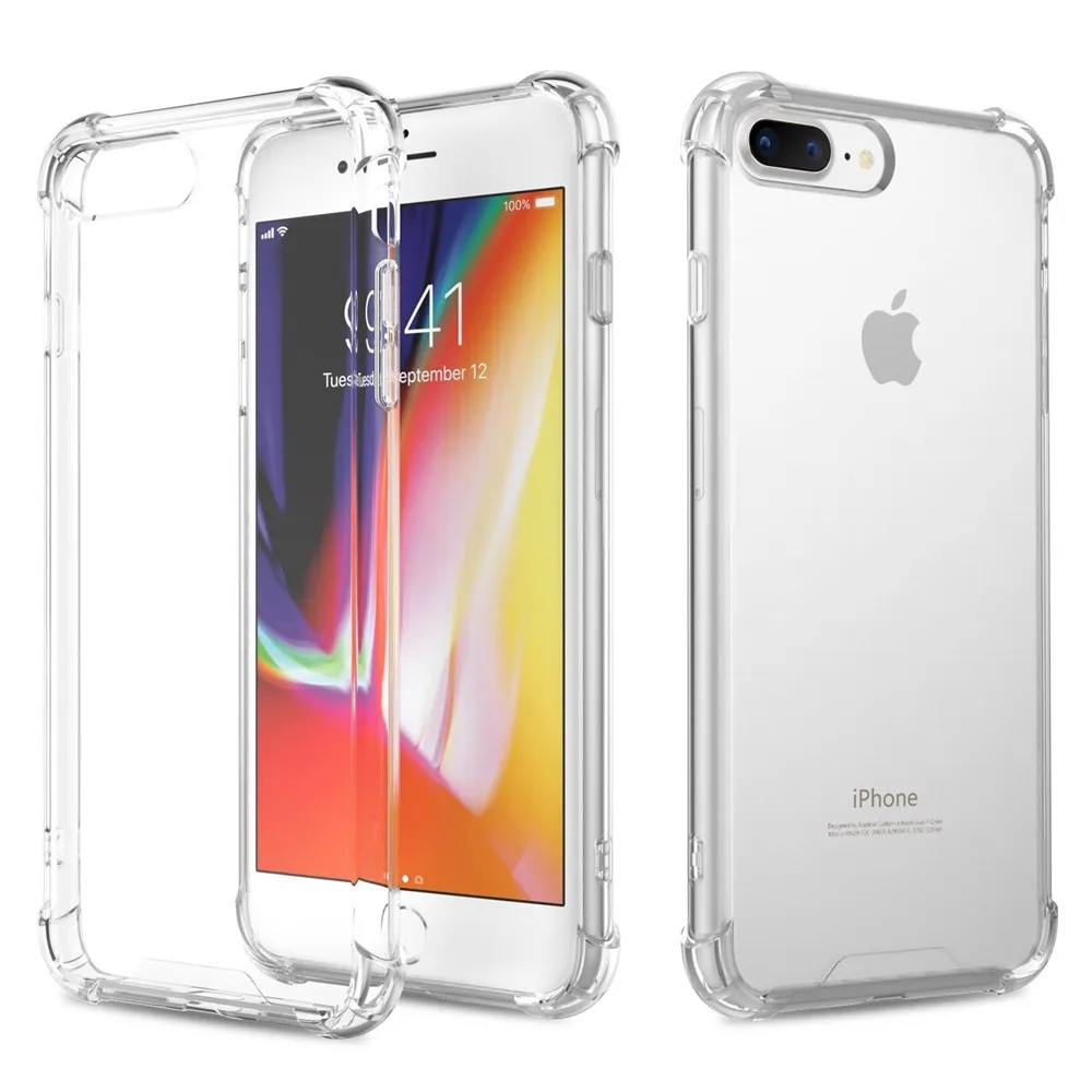 Чехол для iPhone X, 8, 7, 6, 6s Plus, 5, 5S, SE, прозрачный силиконовый бампер, прозрачный мягкий ТПУ Жесткий чехол из поликарбоната - Цвет: Transparent