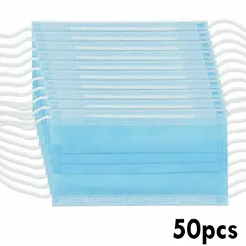 

Three-layer Filter Face Mouth Mask 50PCS Protection Unisex masque Disposable Non-Woven masks Anti-dust Mouth Face masks