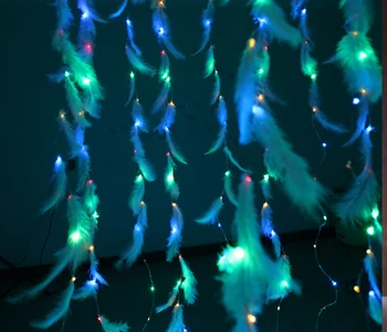 

1pcs string fairy light strings Wedding garden party feather led curtain Decor Christmas Garland light led light Decor 3*2m 3*3m