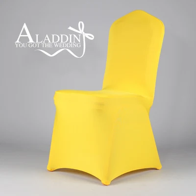 Yellow Высокое качество 4 шт./компл. дома Обеденный стол Chaircovers Свадебные украшения чехол для кресла спандекс Декор стул с обивкой из ткани с поясом Ресторан Луки - Цвет: Yellow
