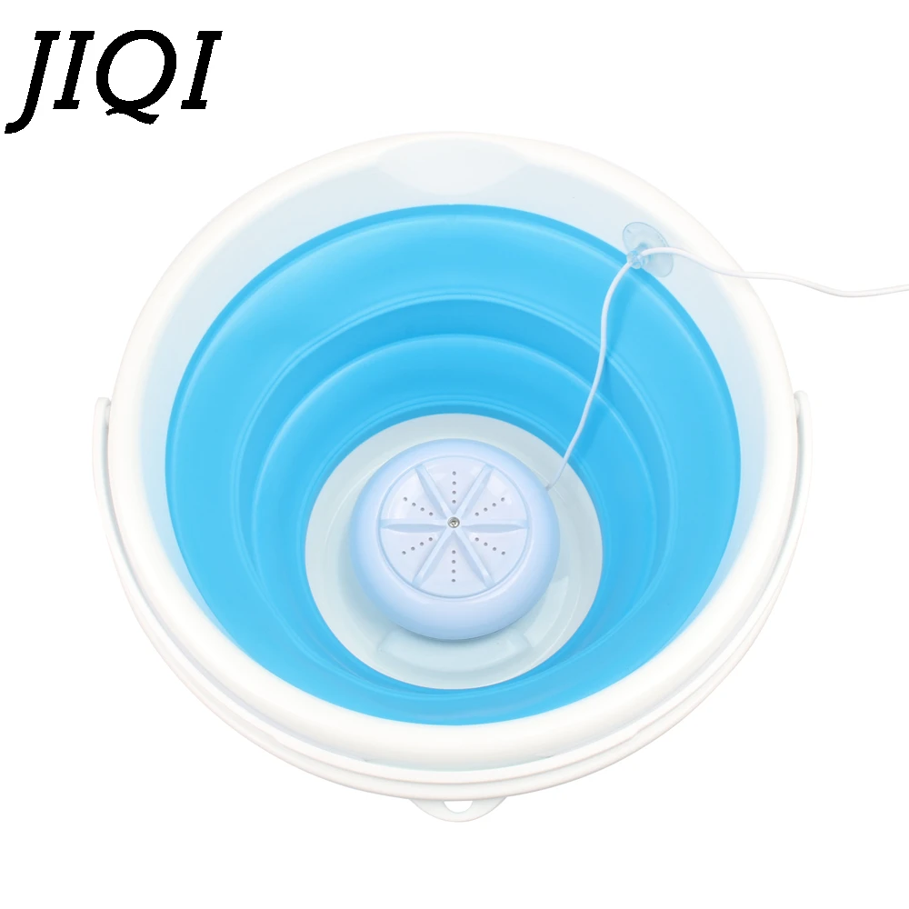  JIQI Mini portable automatic washing machine single barrel ultrasonic cleaner turbine foldable buck