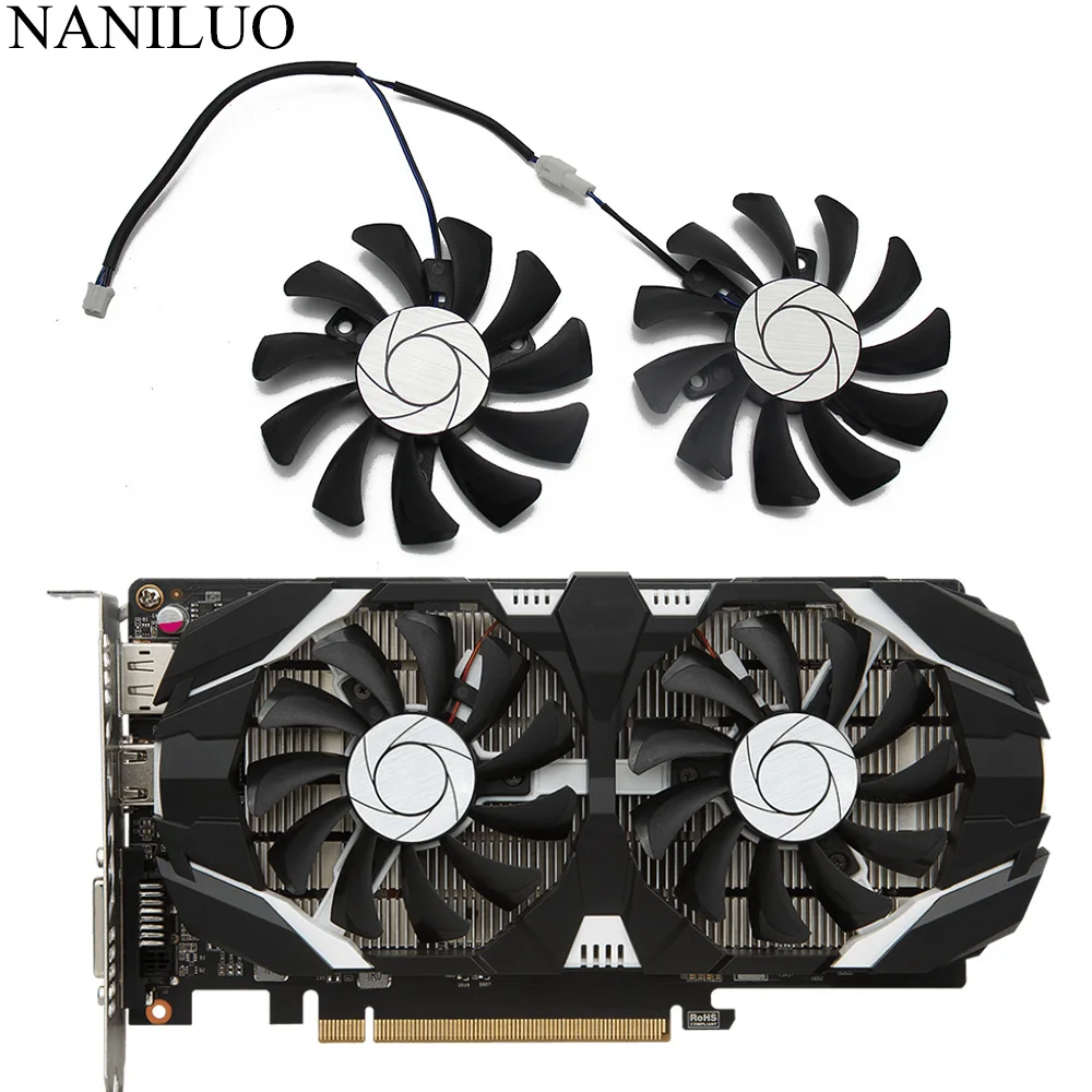 HA8010H12F Z 75 мм 2Pin GTX1050 GTX1050Ti кулер для графического процессора с двойным