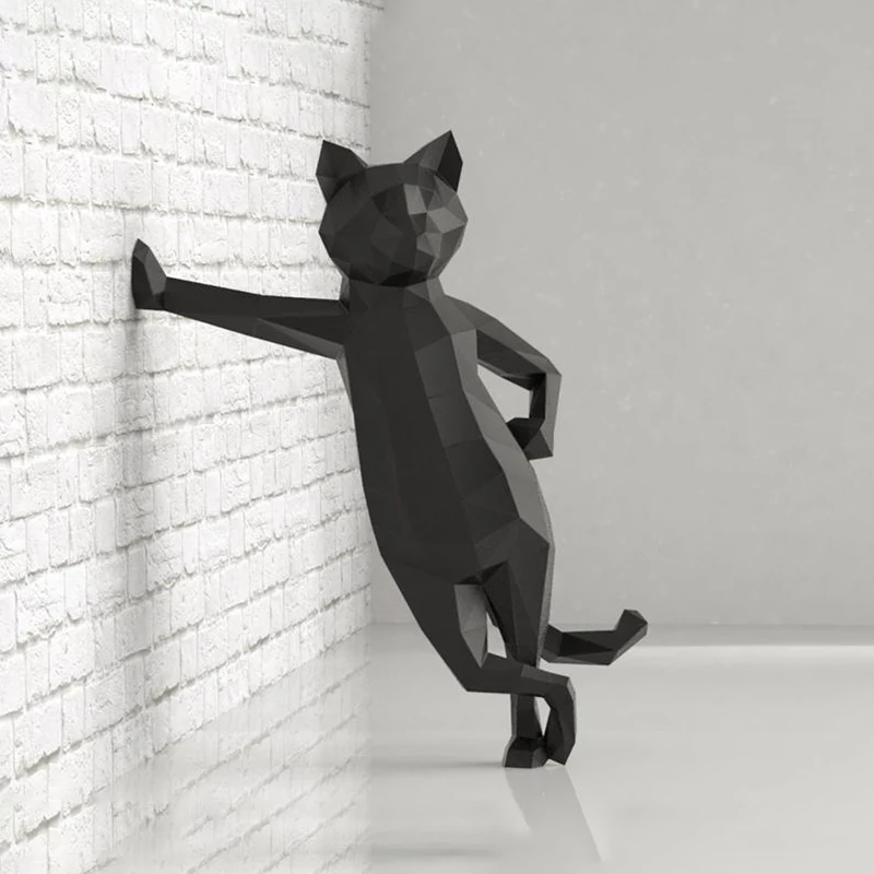 Милый Кот 50 см бумага 3D DIY материал ручной креативный реквизит для домашнего