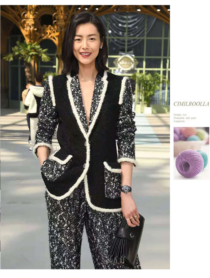Осень стиль элегантное дебютантное изящное пальто Liu Wen Стиль Знаменитостей блузки приталенное шерстяное пальто