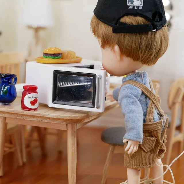 12 точек касания BJD Ob11 для куклы мебели мини модель Пластик белый микроволновая печь-освещение