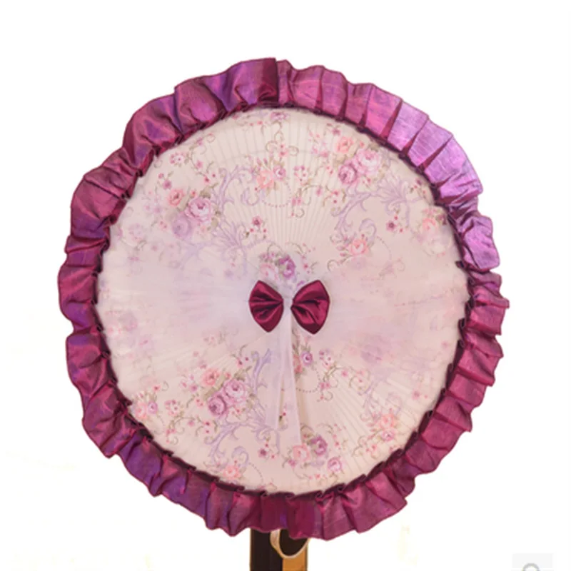 Manufacturers Direct Selling Wholesale Supply Lace Fabric Circle Double Layer Dustproof Rose Gold Lines Fan Cover