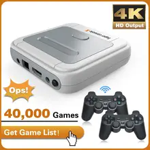 Console de jogos de vídeo arcada crianças retro game emulator console pré-instalar 40000 jogos hd 4k saída hdmi 128g mini console portátil
