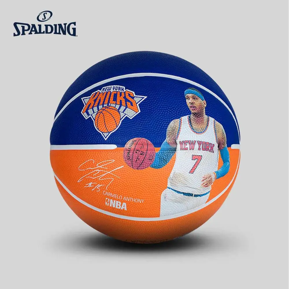 SPALDING NBA наружный баскетбольный мяч Carmelo Anthony Официальный Размер 7 резиновый мужской матч мяч Баскетбольный мяч 83-341Y