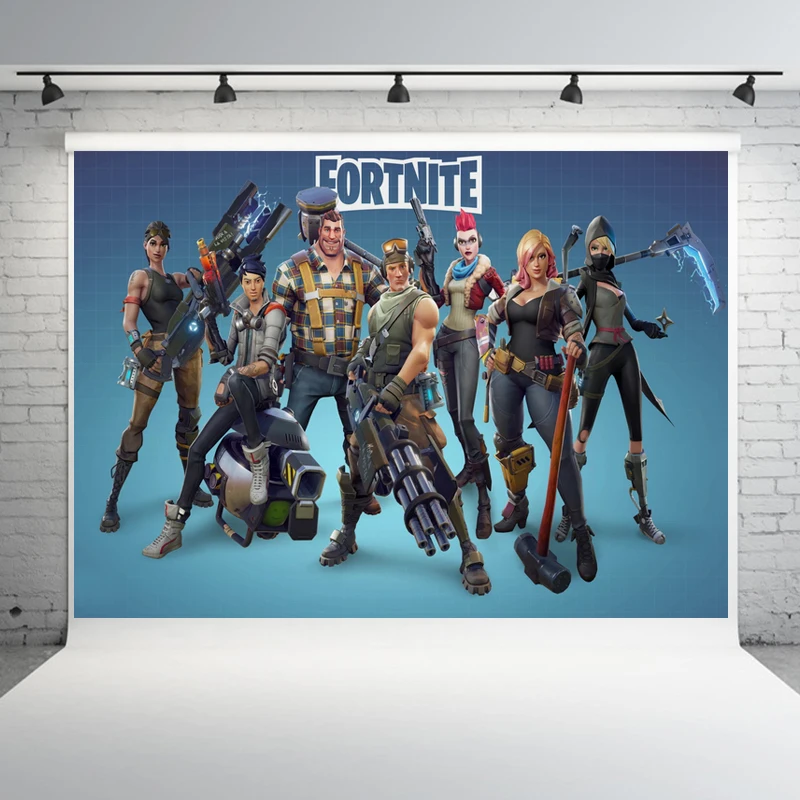 

125*80cm Fortnite Party Birthday Background Cloth House Decoration Fortress Night Theme Layout Anime Figure Best Gift for Child