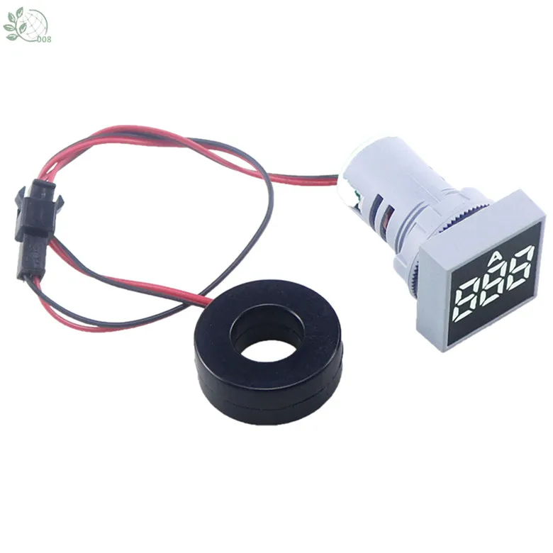 white 22 мм AC20-500V 0-100A цифровой светодиодный вольтметр измеритель напряжения лампочка-индикатор Амперметр измеритель тока тестер Датчик авто автомобиль - Color: white