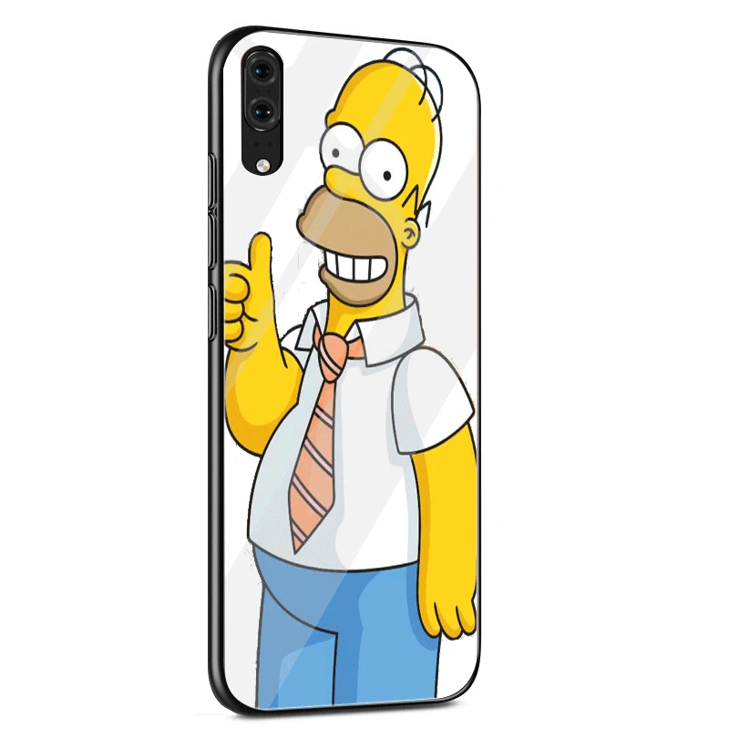 Стеклянный Чехол для мобильного телефона Huawei Mate Honor 8X 9 10 7A 0 P30 P0 P10 Lite Pro P Smart Cover Homer