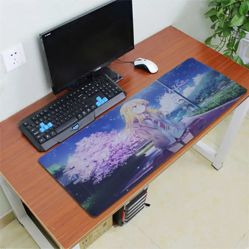 Lock Edge 30x80cm Персональный крутой модный коврик для мыши с клавиатурой в апреле, резиновый игровой коврик для мыши, Настольный коврик, резиновый компьютерный игровой коврик для мыши - Цвет: Lock Edge 30x80cm