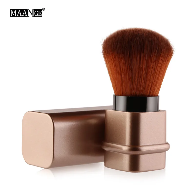 

1 Pcs Rectangle Shaping Makeup Brush Gold Silver Plastic Handle Face Cheek Contour Cosmetic Powder Foundation Blush Makeup Tools
