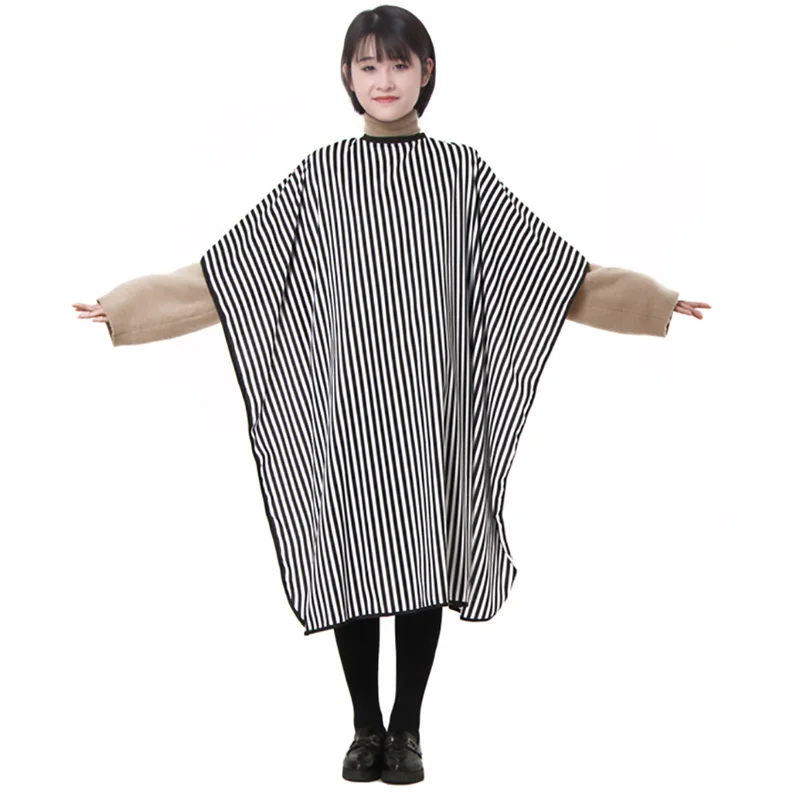 XL Retro Style Barber Hair Cape Gown Anti Static Hairdressing Wrap Strip Design For Salon Hair Cut Collar Hairdresser Tools