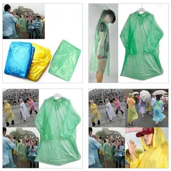 

Disposable Adult Emergency Waterproof Rain Coat Hiking Camping Hood Outdoor waterproof Long Rainwear coat Raincoat 20JULY14