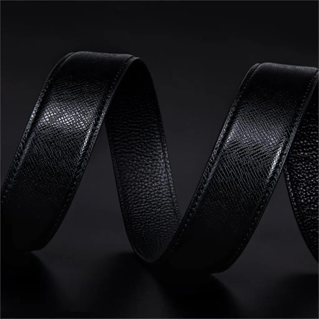 Мужской ремень без пряжки деловой автоматический из натуральной кожи