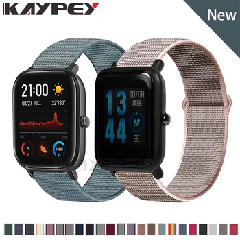 

20mm Nylon Loop Woven Strap for Xiaomi Amazfit Bip Lite/1S Smart Watch Wrist band For Huami Amazfit GTS / GTR 42MM Bracelet