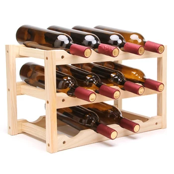 

Solid Wood Red Wine Rack 4/12 Bottle Holder Wine Cabinet Wooden Mount Bar Display Shelf Folding Wood Bottle Holders