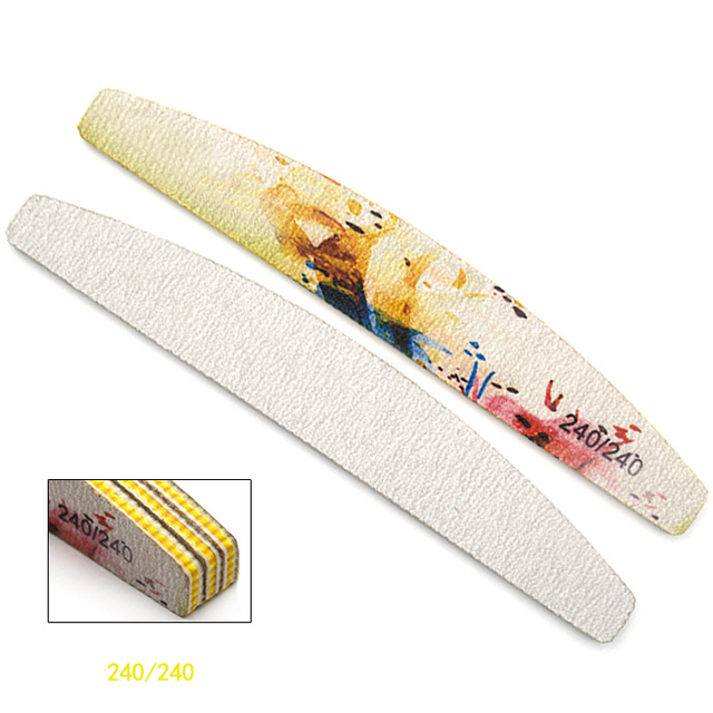 lot New Nail File Flower Printed Nail buffer Colorful Lime a ongle 80/100/150/180/240 Professional Manicure Tools