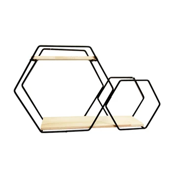 

Geometric Storage Rack Hexagon Rack Wrought Iron Grid Wall Shelf Combination Wall Hanging Rack Living Room Bedroom Wall