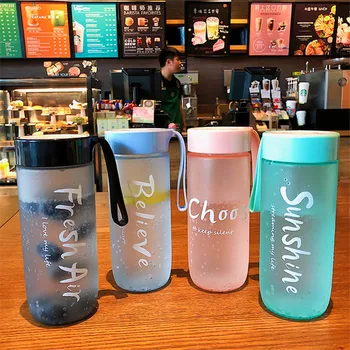 

Unbreakable Frosted Leak-proof Plastic Bottle 450mL BPA Free Portable Water Bottle for Travel Running Camping