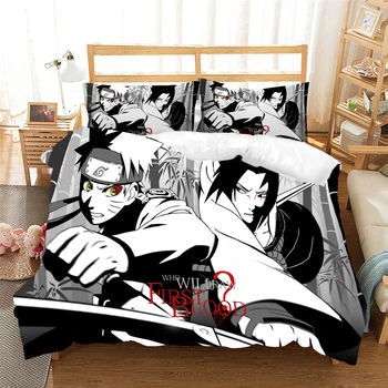 

Anime Naruto Home Textile Pillow Case 3D Bed Linen Duvet Covers Kids Comforter Bedding Sets Bed Set Home Decor Bedding