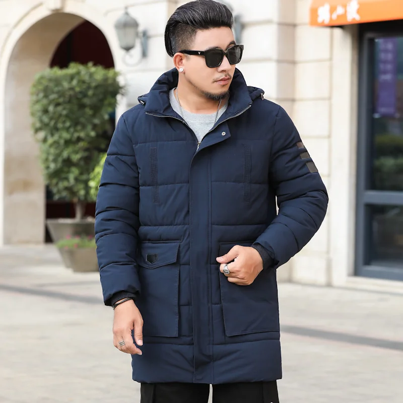 Размер 8XL 7XL 6XL зимнее пальто для мужчин Толстая теплая Длинная зимняя куртка мужская хлопковая стеганая верхняя одежда с капюшоном наивысшего качества мужские парки