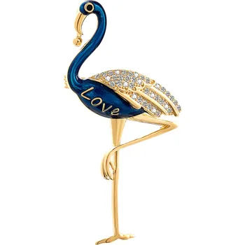 

DARA flamingo Shaped Fashion Women red flamingo Brooch For Women