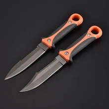 Новинка, острый охотничий нож с фиксированным лезвием, серый титановый походный тактический нож для выживания, дайвинг-десантники, половина с АБС-чехлом, чехол