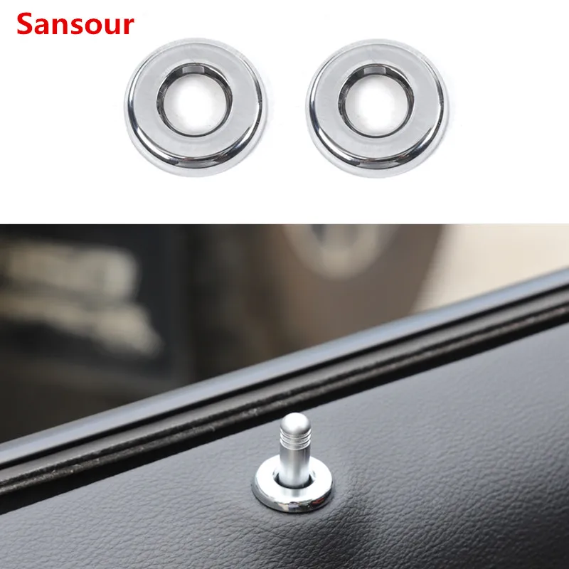 Sansour 2 Pz/Set Abs Cromato Car Door Lock Ring Cover Trim Per Dodge Challenger 2014 + Accessori