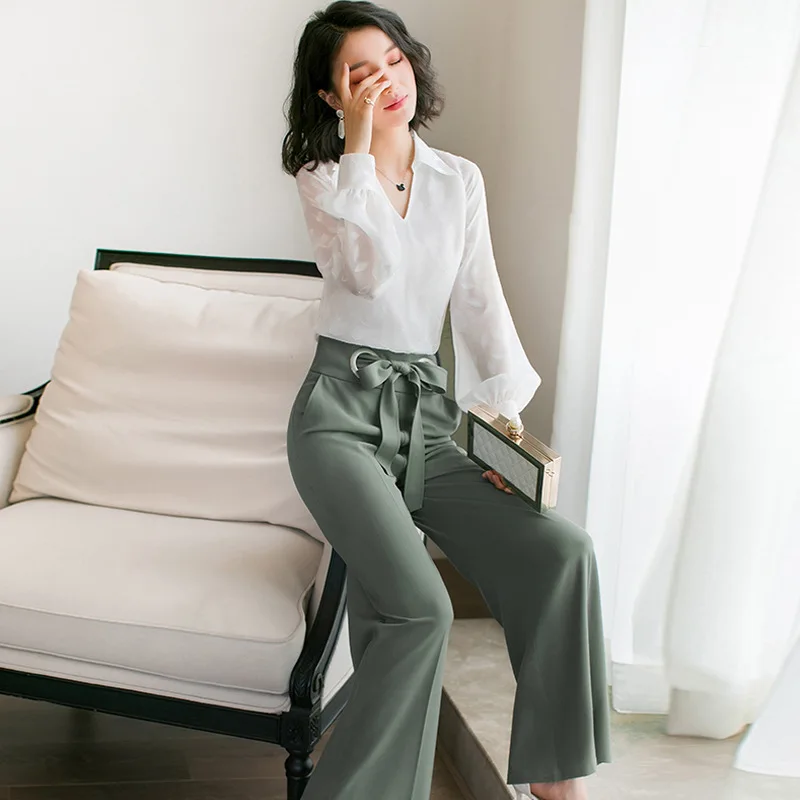 

Spring Western Style Loose Pants Set Female Spring 2019 New Style Early Spring-Style Elegant Graceful Two-Piece Set Summer Wear