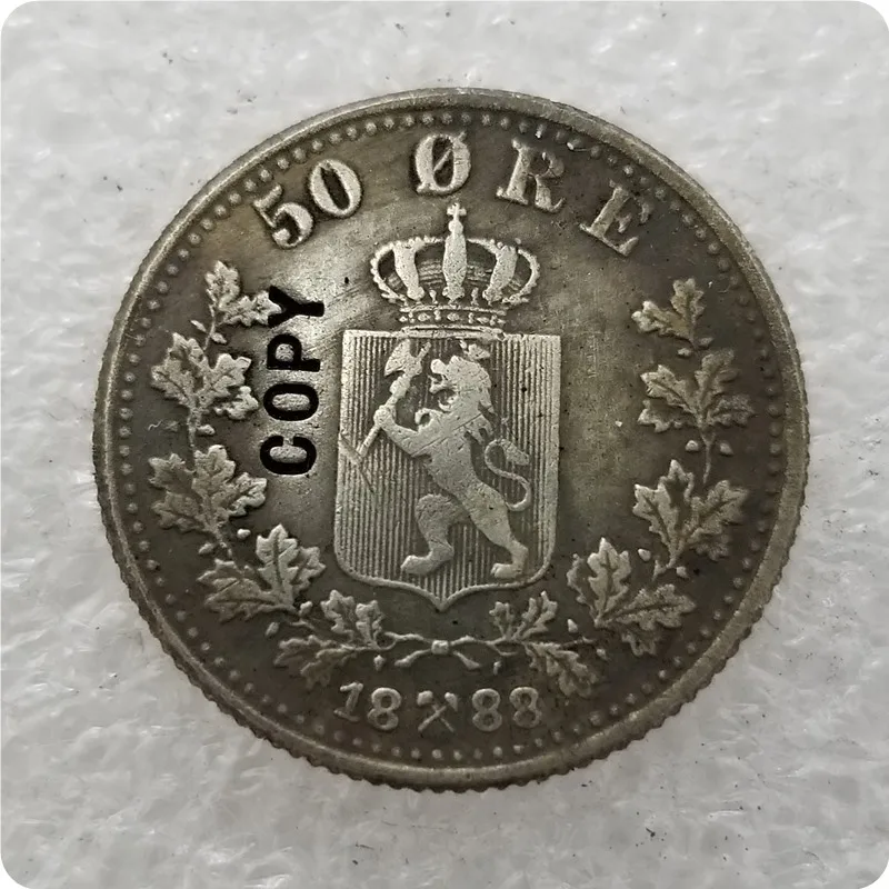 1874-1904 Норвегия 50 руды копия монет - Цвет: 1888