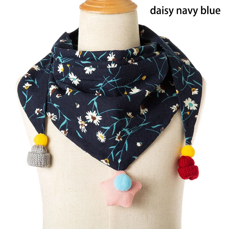 daisy navy blue Зимние Детские шарфы Детский шарф с героями мультфильмов шарф для маленьких мальчиков и девочек хлопковый воротник теплый детский шарф - Цвет: daisy navy blue