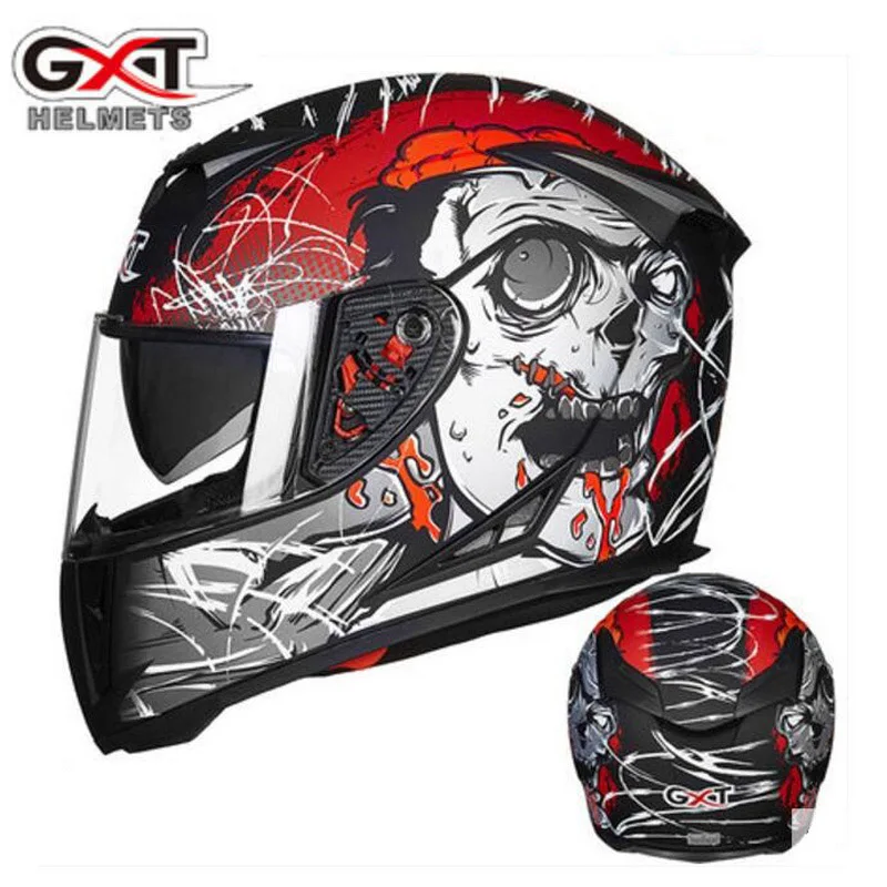 Рыцарский защитный шлем GXT для всего лица, мотоциклетный шлем G358 с двойными линзами, мотоциклетные шлемы из АБС-пластика, козырек для объектива