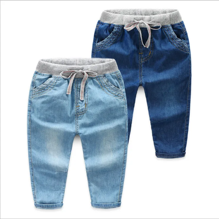 

Spring And Autumn New Style Crawler BOY'S Soft Thin Jeans Tencel Trousers Baby Anti-mosquito Pants a-Piece