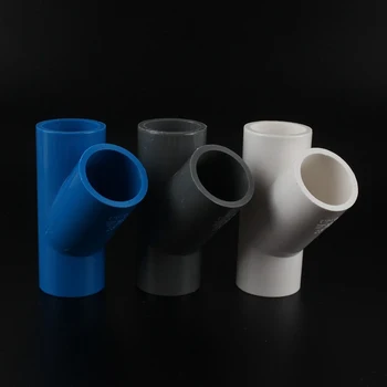 

2pcs 25mm PVC Oblique Tee Connector Water Supply Pipe Accessory Garden Irrigation Tilted Three Way Joints Fish Tank Pipe Adapter