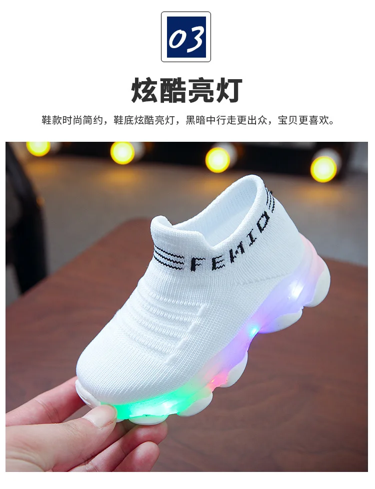 Светодиодный обувь, светящиеся кроссовки со светлой подошвой, Детские корзины для мальчиков, Breatbable, обувь без шнуровки, Femme tenis feminino, светодиодный Тапочки