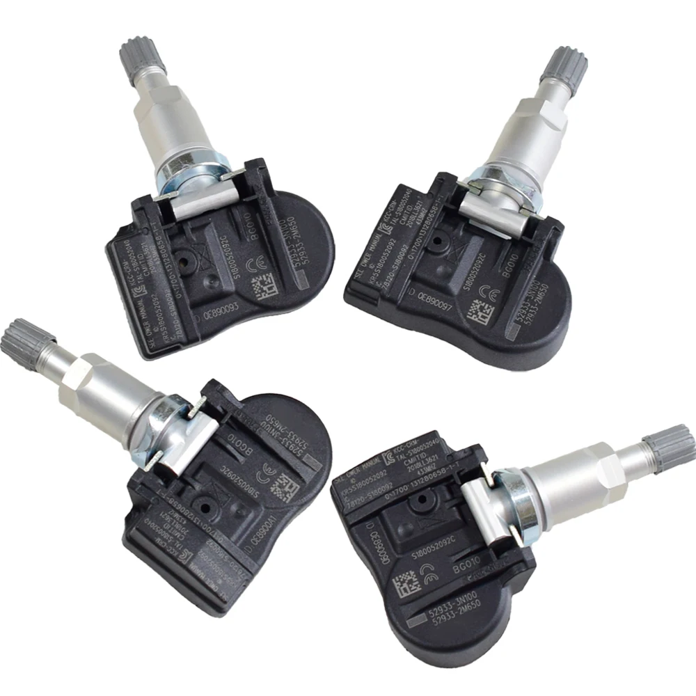 4Pcs Car TPMS 433Mhz Tire Pressure Monitoring Sensor Tyre Pressure For
