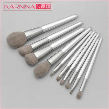 

1K Minimum 10 Sliver Gray Color Makeup Brush Set Wooden Tool Can Private Label Custom Logo If meet Minimum Wholesale Cosmetics