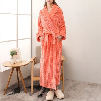

Jodimitty Lovely Thicken Nightgowns Winter Bathrobe Women Pajamas Bath Flannel Warm Robe Sleepwear Womens Robes Coral Velvet