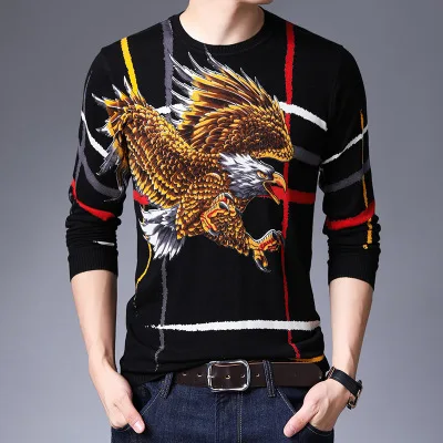 Китайский стиль 3D с цветочным принтом модный сверхмодный свитер pull homme осень и зима Качество Вязаный мужской свитер m-xxxl - Цвет: as picture